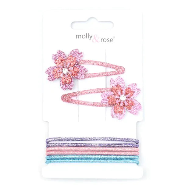 Molly & Rose Flower Sleepies with Glitter Elastics