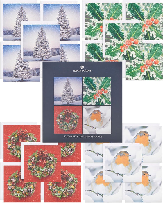 UKG 'Open Cards' Christmas Card Boxed Pack Of 20