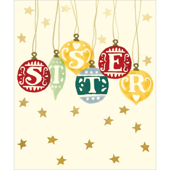 Woodmansterne 'Jingle Baubles Sister' Christmas Card