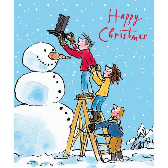 Woodmansterne 'Building The Snowman' Christmas Card