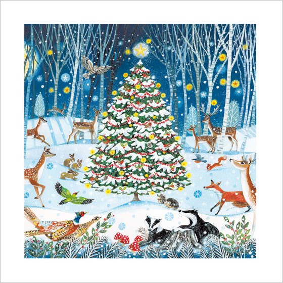 Woodmansterne 'Around The Tree' Christmas Card