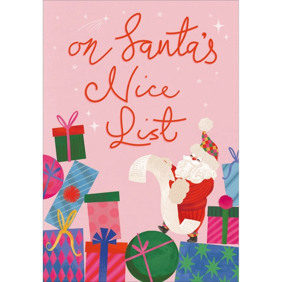 Woodmansterne 'Santa's Nice List' Christmas Card