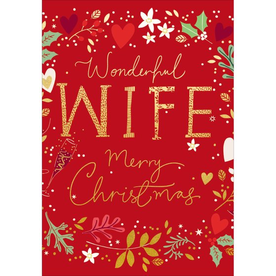 Woodmansterne 'Wonderful Wife' Christmas Card