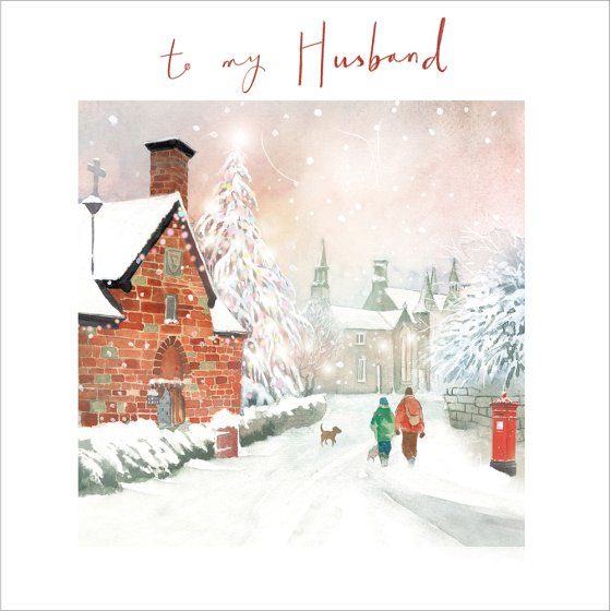 Woodmansterne 'To My Husband' Christmas Card