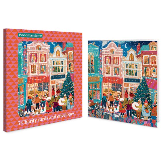 Woodmansterne 'Christmas Shops' Christmas 5 Card Box