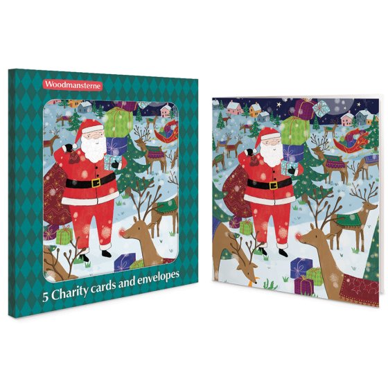 Woodmansterne 'Santa's Helpers' Christmas 5 Card Box