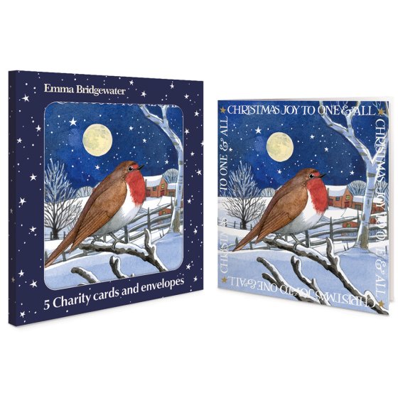 Woodmansterne 'Midnight Robin' Christmas 5 Card Box