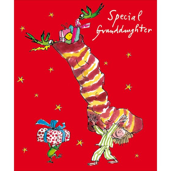 Woodmansterne 'Super Stocking Special Granddaughter' Christmas Card