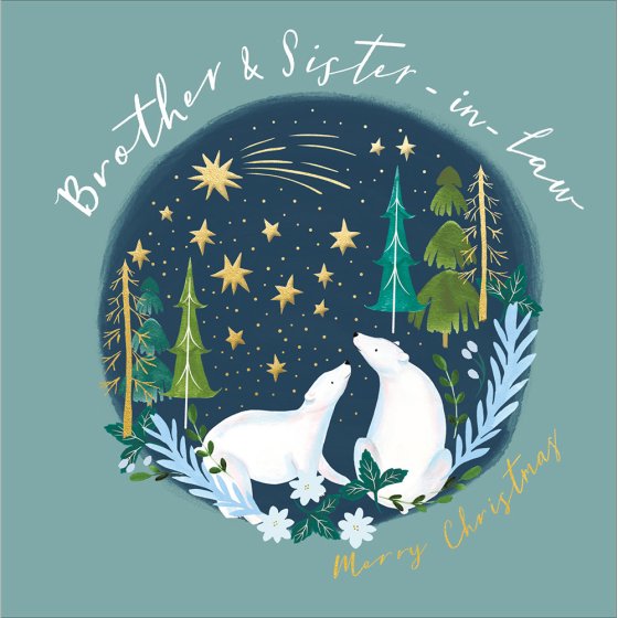 Woodmansterne 'Cosy Celebrations Brother & Sister In Law' Christmas Card