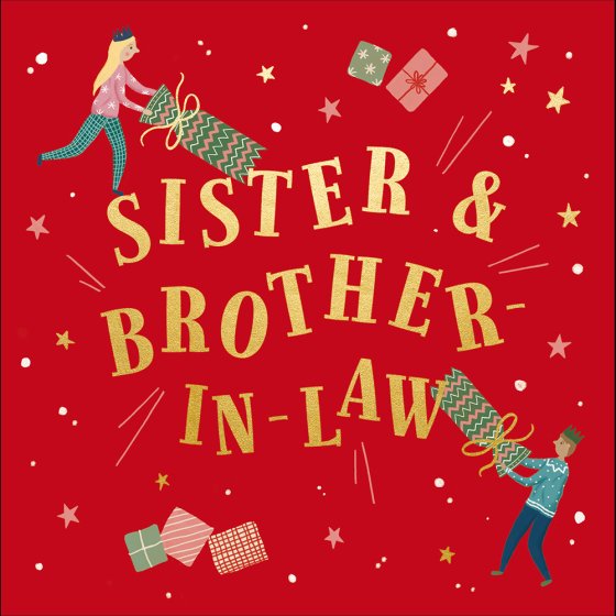 Woodmansterne 'Sister & Brother In Law Christmas Cracker' Christmas Card
