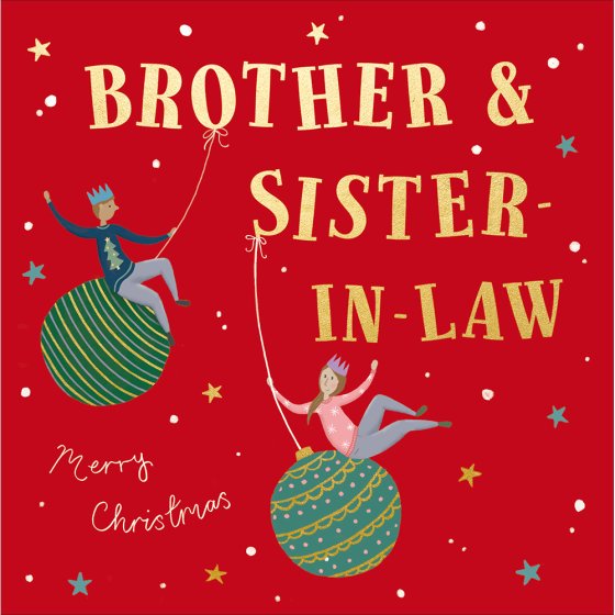Woodmansterne 'Christmas Capers Brother & Sister In Law' Christmas Card