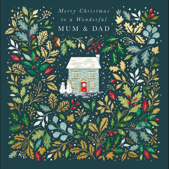Woodmansterne 'Peace & Harmony Mum And Dad' Christmas Card