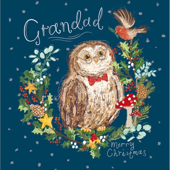 Woodmansterne 'Woodland Wreath Grandad' Christmas Card