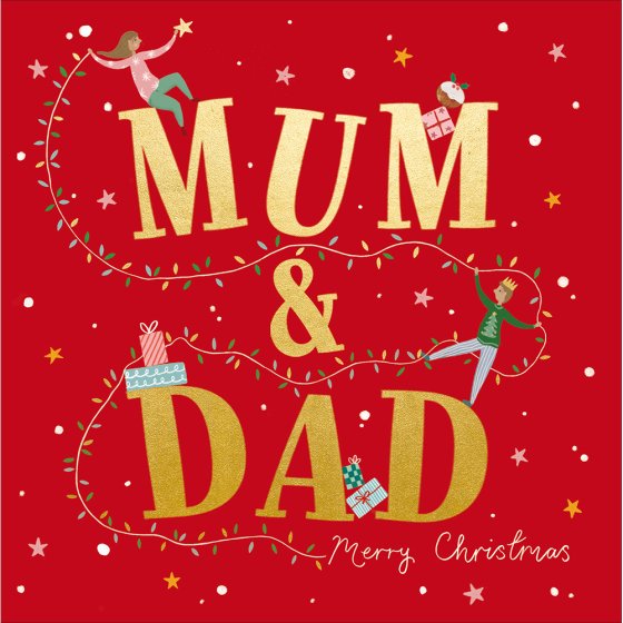 Woodmansterne 'Magical Lights Mum And Dad' Christmas Card
