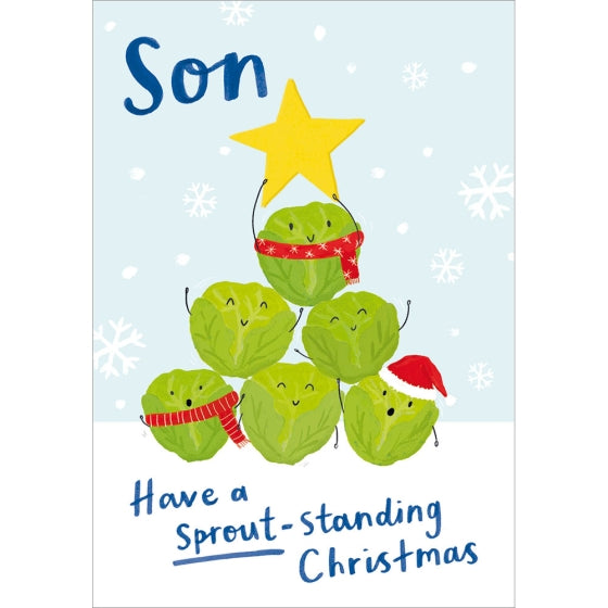 Woodmansterne 'Sprout-Standing Christmas' Christmas Card