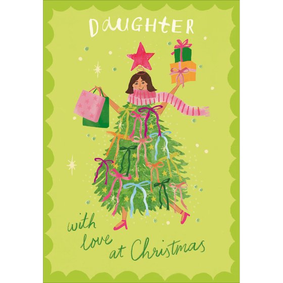 Woodmansterne 'Sparkling Christmas Daughter' Christmas Card