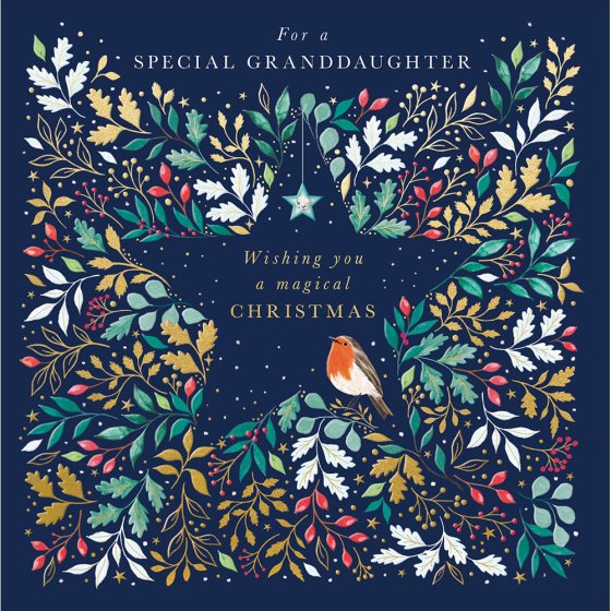 Woodmansterne 'Star of Christmas Special Granddaughter' Christmas Card