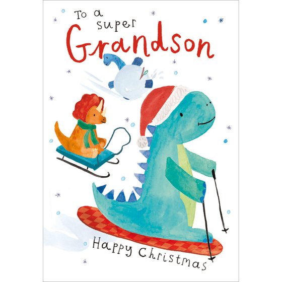 Woodmansterne 'Rawsome Racers To A Super Grandson ' Christmas Card