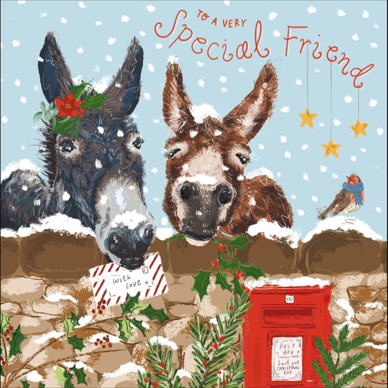 Woodmansterne 'Donkey Post Special Friend' Christmas Card