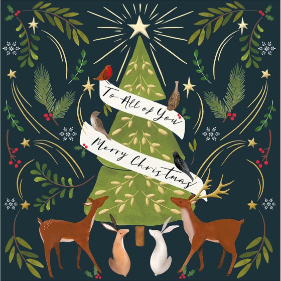 Woodmansterne 'Christmas Happiness To All Of You' Christmas Card