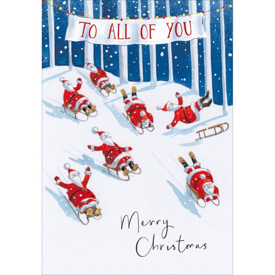 Woodmansterne 'Santa Slide To All Of You' Christmas Card