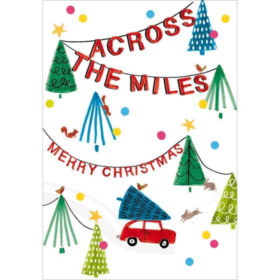 Woodmansterne 'Collecting The Tree Merry Christmas Across The Miles' Christmas Card