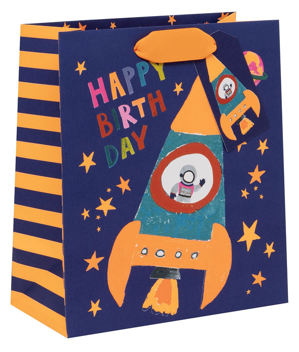 Glick Happy Rocket Boy Medium Gift Bag