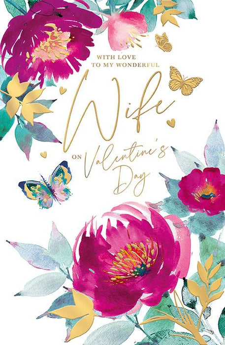 Words N Wishes 'With Love To My Wonderful Wife' Valentine Card