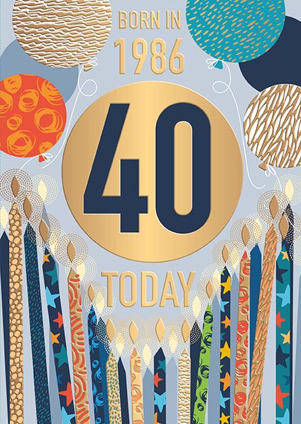 Words N Wishes '40 Born In 1986' Birthday Card