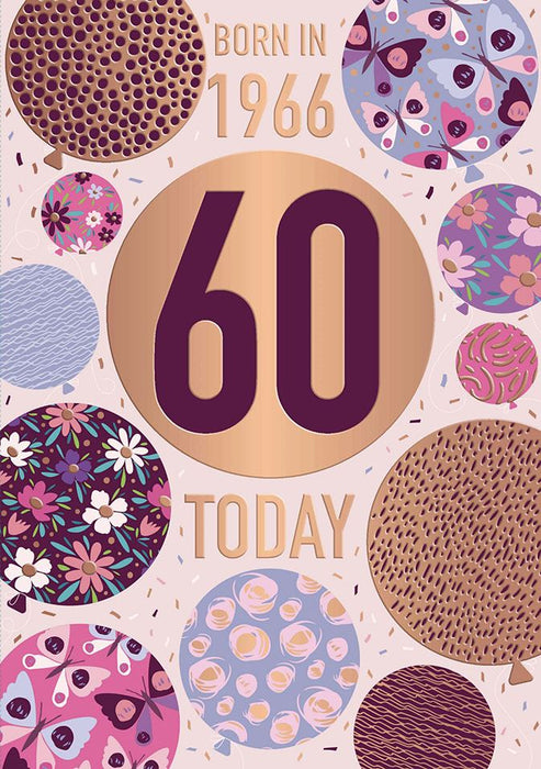Words N Wishes '60 Born In 1966' Birthday Card