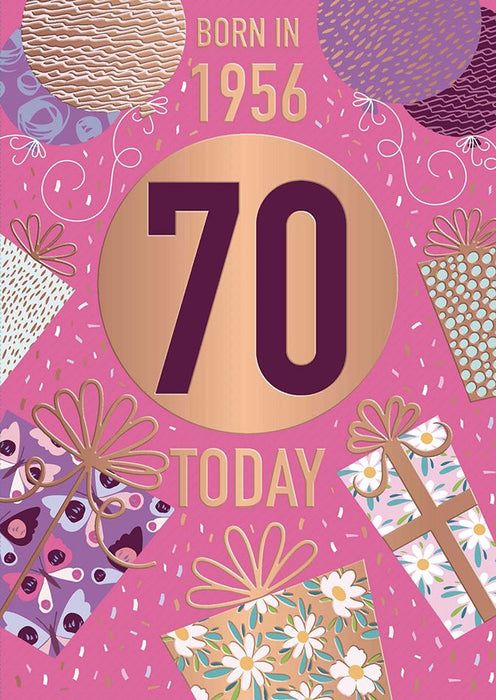 Words N Wishes '70 Born In 1956' Birthday Card
