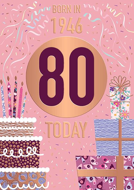 Words N Wishes '80 Born In 1946' Birthday Card