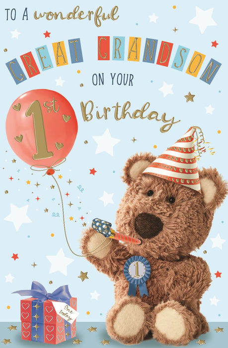 ICG 'To A Wonderful Great Grandson On Your 1st' Birthday Card