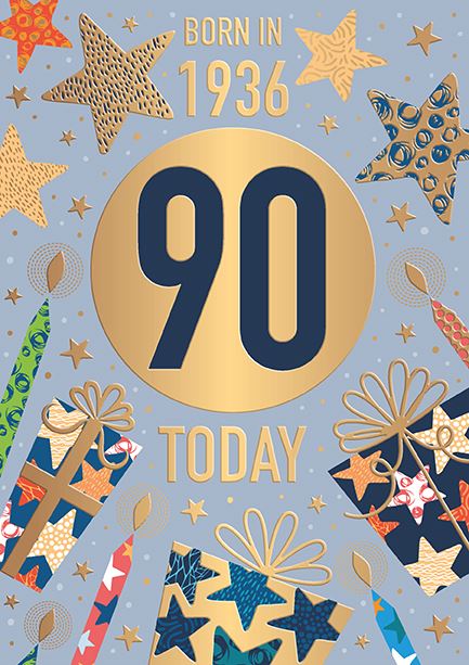 Words N Wishes '90 Born In 1936' Birthday Card