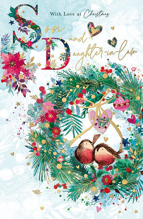 Words N Wishes 'With Love At Christmas Son & Daughter In Law' Christmas Card