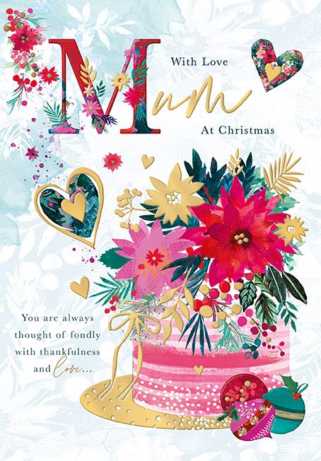 Words N Wishes 'With Love Mum At Christmas' Christmas Card