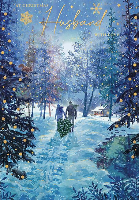 Words N Wishes 'At Christmas Husband With Love' Christmas Card