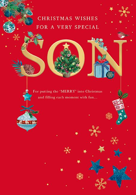 Words N Wishes 'Christmas Wishes For A Very Special Son' Christmas Card