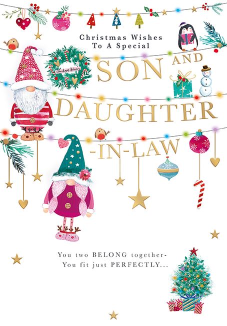 Words N Wishes 'Christmas Wishes To A Special Son & Daughter In Law' Christmas Card
