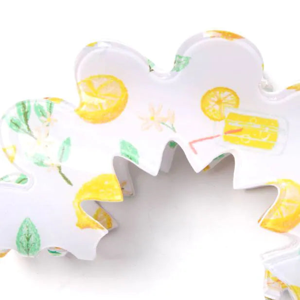 Molly & Rose Lemon Print ZigZag Clamp Clip