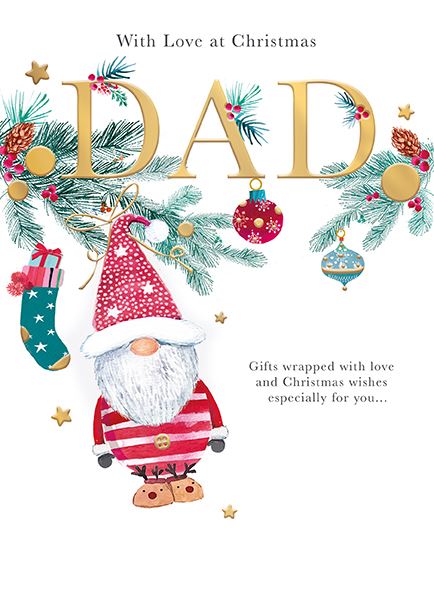 Words N Wishes 'With Love At Christmas Dad' Christmas Card