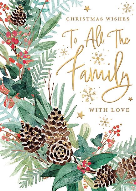 Words N Wishes 'Christmas Wish To All The Family' Christmas Card