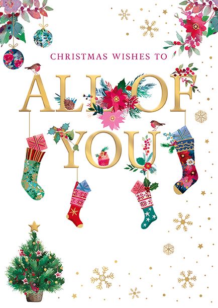 Words N Wishes 'Christmas Wishes To All Of You' Christmas Card
