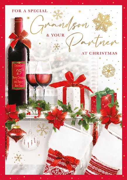 Words N Wishes 'For A Special Grandson & Your Partner' Christmas Card