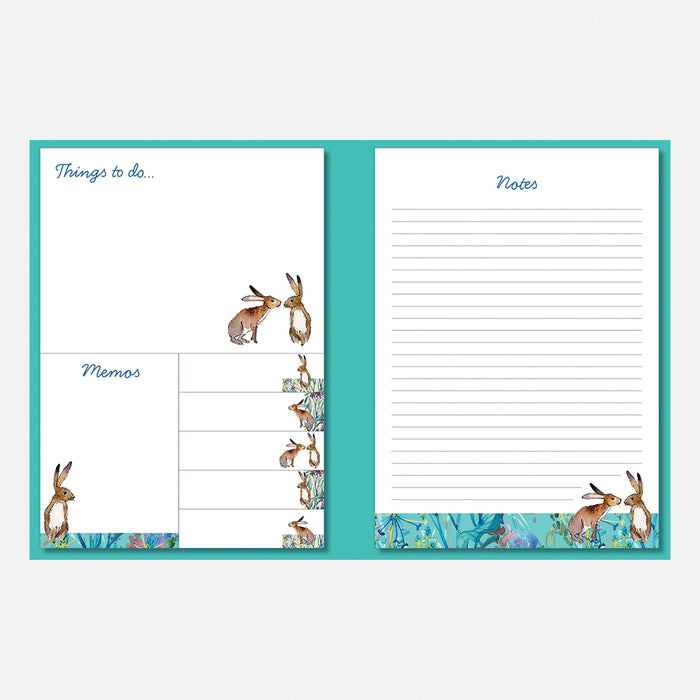 The Gifted Stationery Company Stick Notes Folder Kissing Hares