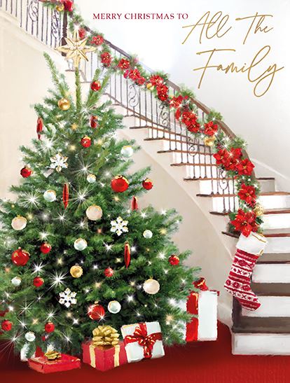 Words N Wishes 'To All The Family' Christmas Card