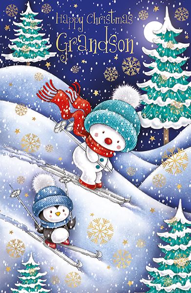 Words N Wishes 'Happy Christmas Grandson' Christmas Card