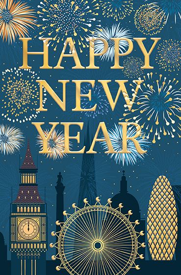 Words N Wishes 'Happy New Year' Christmas Card