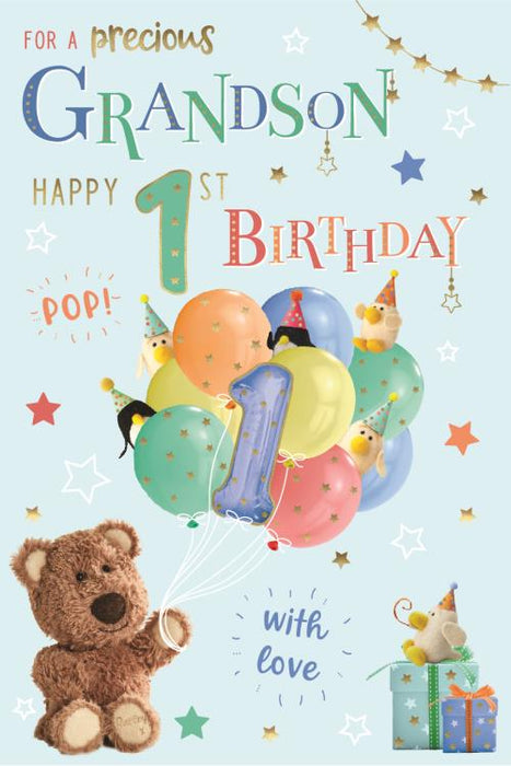 ICG 'Grandson Happy 1st Birthday' Birthday Card