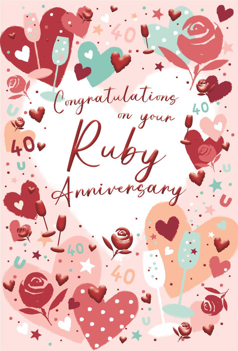 ICG 40th Ruby Wedding Anniversary Card